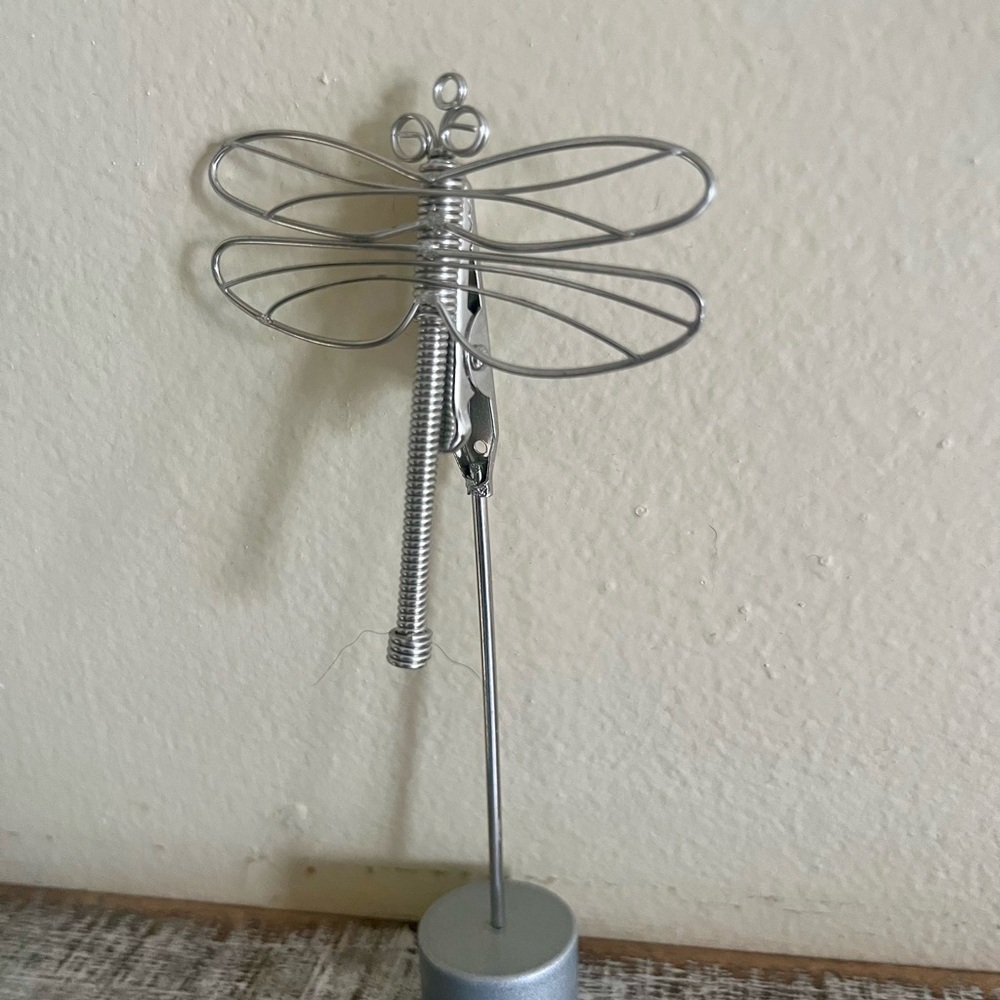 Silver Wire Butterfly and Flower Photo Holder Set - Picture 4 of 8